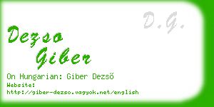dezso giber business card